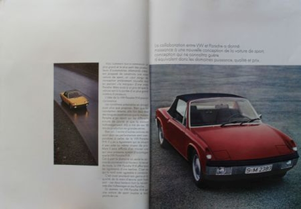 Porsche 914 Modelprogram 1969 "Vous presentent une voiture de sport" Carbrochure (8609)